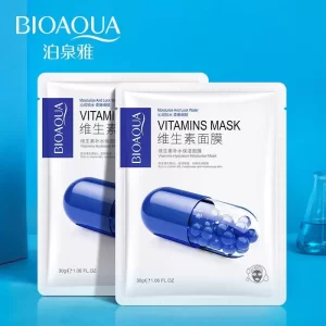 ماسک ورقه ای صورت بیوآکوا مدل کپسولی ویتامین B3 وزن 30 گرم